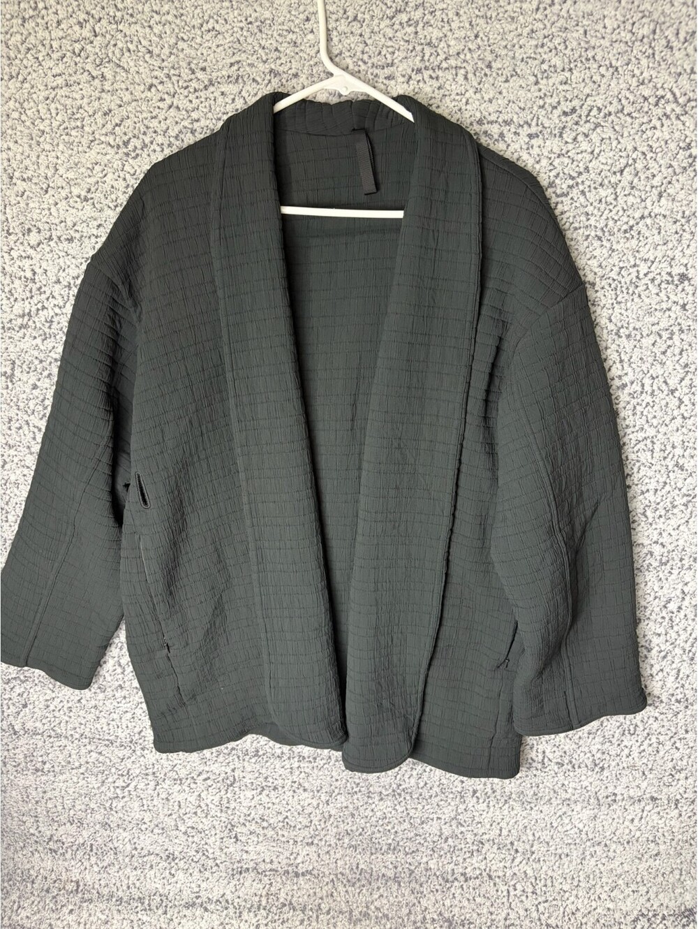 Lululemon Serene Travels Wrap Jacket Black Size 4 Textured Missing Belt